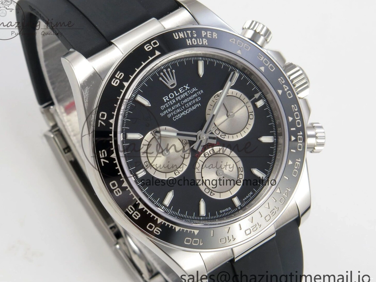 MiroTime 0122 Daytona 126519 VSF 1:1 Best Edition Black Silver Lume Dial on Oysterflex Strap VS4131 V2 (Weighted) DailyWear 324